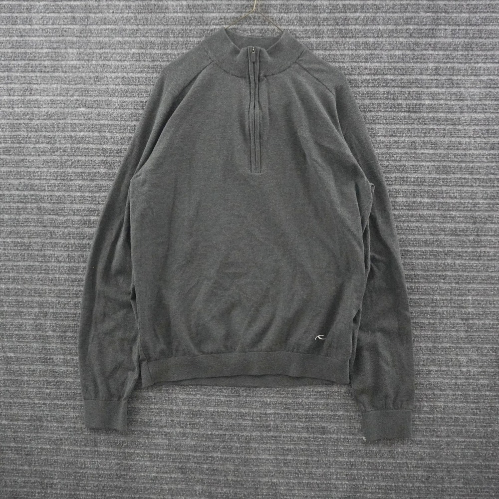 KJUS Quarter-Zip Sweater Mens Size 50/M Gray Performance Golf Pullover